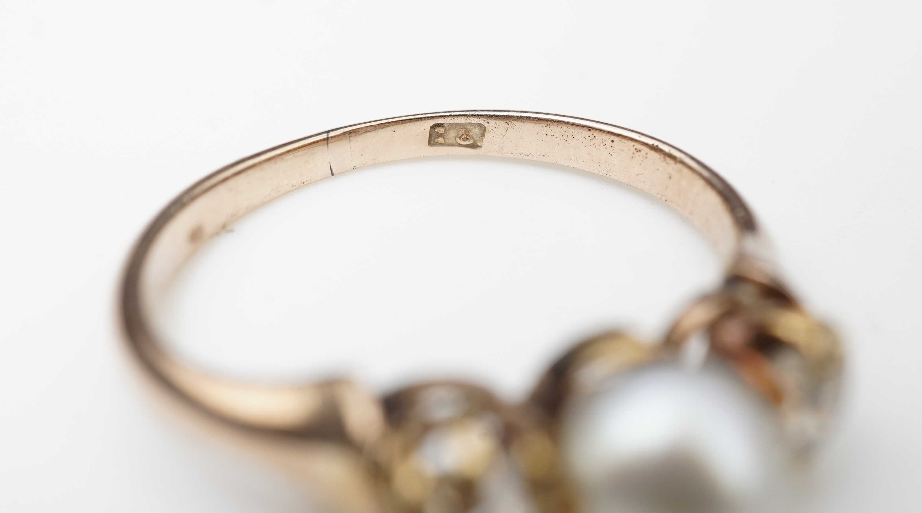 A late Victorian pearl and diamond ring, circa 1900